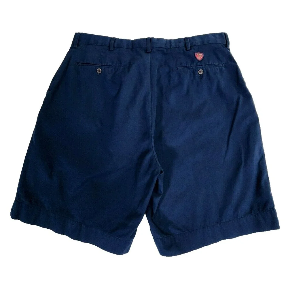 Polo Ralph‎ Lauren Classic Fit Chino Shorts Men's 38 Blue Cotton Flat Front